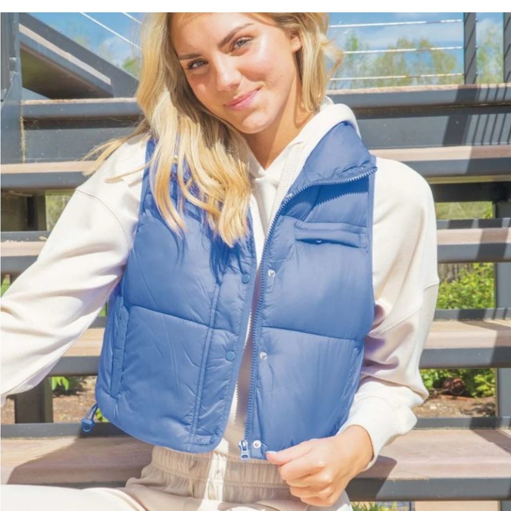 NWT Simply Southern Cream Puffer Vest - Picture 2 of 4